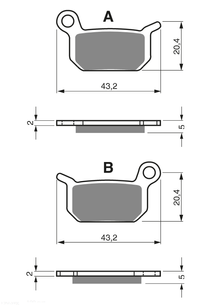 Bremsbeläge KH325 Goldfren 190 e.g. SX 50 Ersatz: SBS 794, EBC FA 325R, Ferodo FDB2183