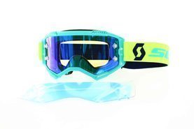 RAUSVERKAUF Brille Scott Fury blaugrün und neon gelb Motocross Enduro Downhill NEU 2020