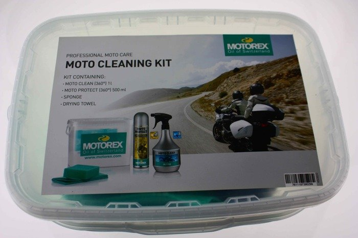 Motorex Cleaning KIT 1x Moto Protect + 1x Moto Clean 1L + 1x Schwamm + 1x Lappen