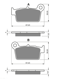 KH367 Bremsbeläge  GOLDfren 187 e.g hinten Yamaha, Kawasaki, Suzuki Ersatz: SBS790, EBC FA367, Ferodo FDB2162