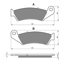 Bremsbeläge KH185 GOLDfren 041 vorn XR CR CRF KX KXF DRZ RM RMZ YZ YZF WR