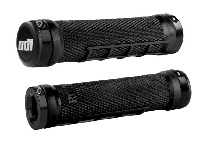 ODI manetki RUFFIAN Half Waffle MX ATV / MTB / ROWER LOCK-ON GRIPS (130MM) skręcane Czarne Quad