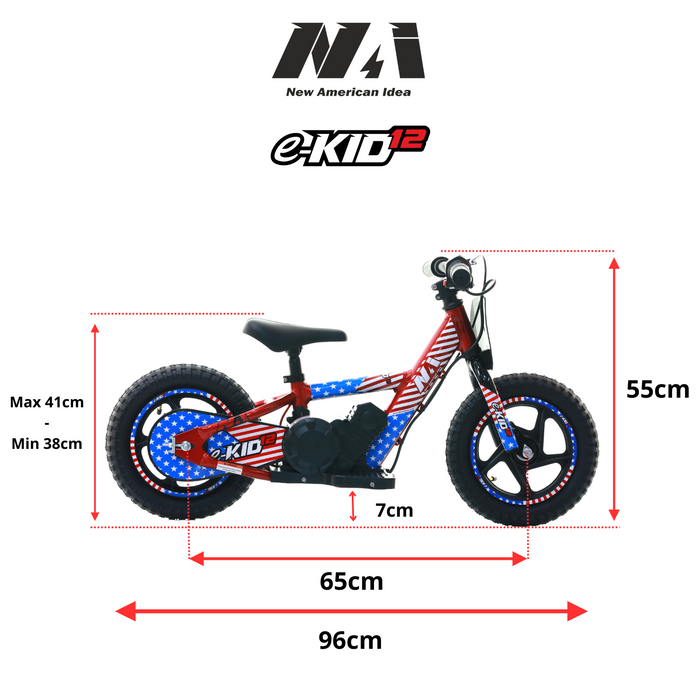 NAI e-KID 12 PRO motocykl dzieci, koła 12" z E-ABS