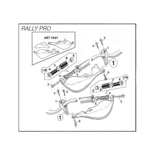 Acerbis Handguards Handprotektoren Handschutz Rally Pro Paar inkl. Anbaukit Neu