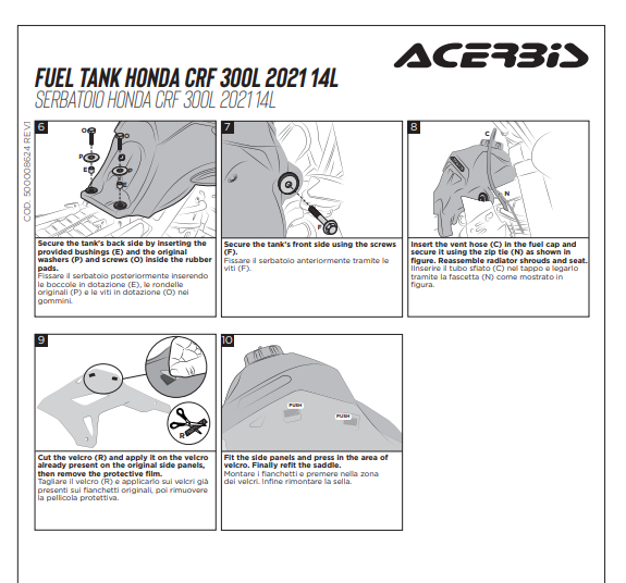 Acerbis Tank passend bei Honda CRF 300L 14 Liter