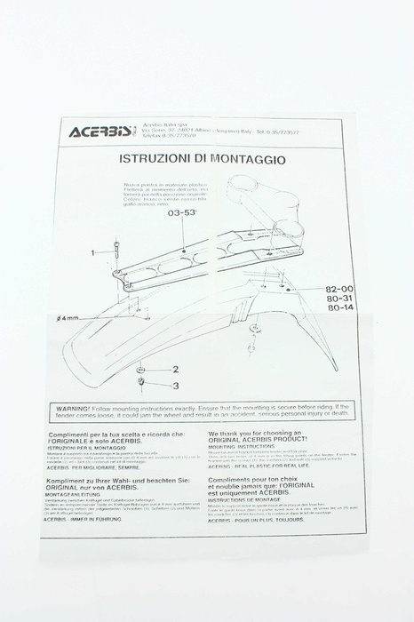 Acerbis front fender holder universal, Halterung vorderen Kotflügel VINTAGE