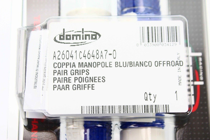 Griffe Domino blau–weiss Mororrad passt für Yamaha YZ YZF WR Husqvarna TE FE TC 