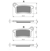 Bremsbeläge GOLDfren 185 e.g. 65 / 85 Ersatz: SBS 783, EBC FA357, Ferodo FDB2157