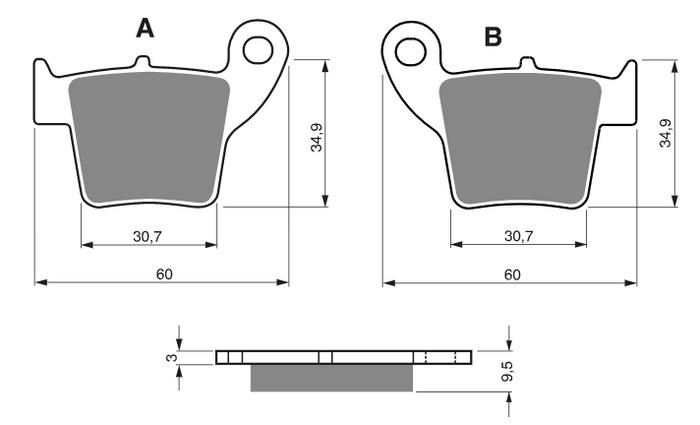 KH346 Bremsbeläge GOLDfren 176 e.g. hintere Honda