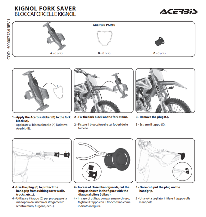 Acerbis Transport Stabilisator / Halter mit Lenkerschutz, WIR EMPFEHLEN !!!