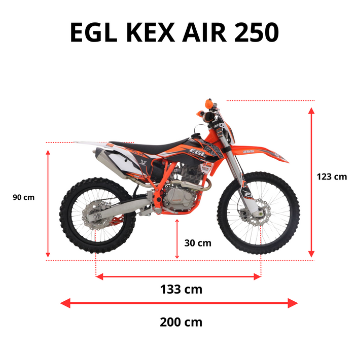 EGL KEX-AIR 250 E-Starter-Motorrad, 18/21 Räder