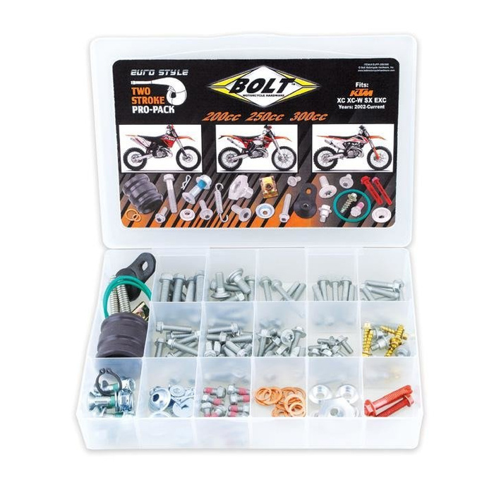 BOLT USA zestaw śrub Pro Pack pasuje do KTM 2T 200cc / 250cc / 300cc